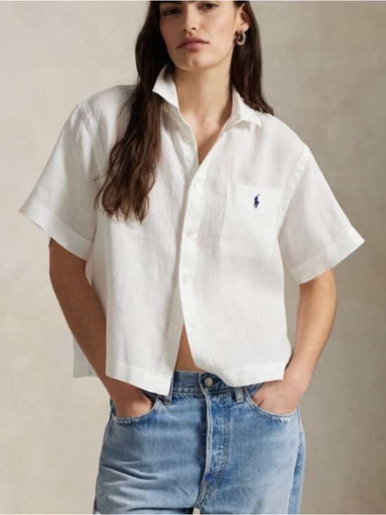 Ralph Lauren Tops - POLO RALPH LAUREN LINEN SHORT-SLEEVE SHIRT, S M L